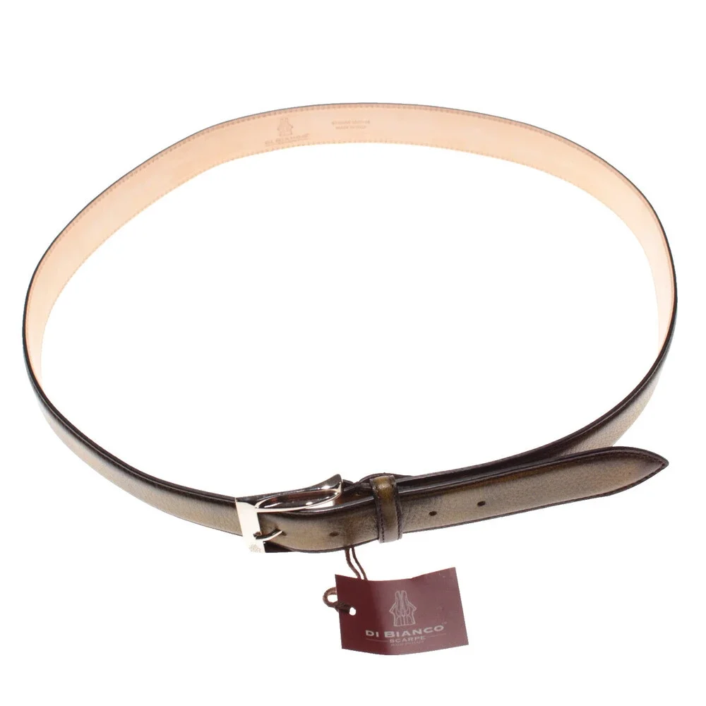 Di Bianco NWT Cut to Size Dress Belt In Green Pebbled Leather One Size